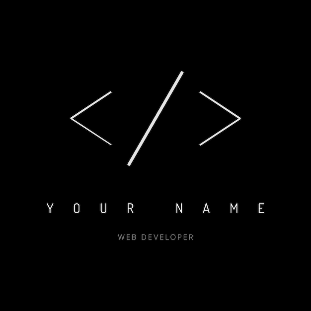 abstract minimalistic code html web developer vector logo design template