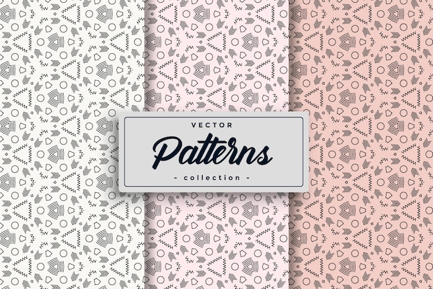 Abstract Minimalistic Random Textile Symbol Pattern HandDrawn Geometric Simple Seamless Pattern Set collection seamless textile design