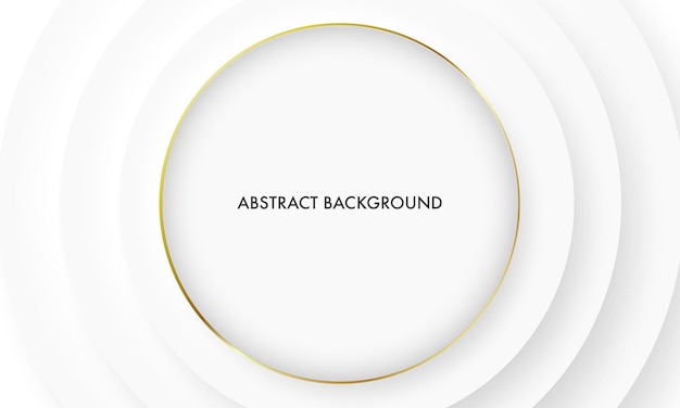 Abstract modern arts white circle with golden lines background, Luxury design