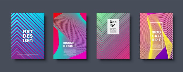 Abstract modern background geometric shapes and lines colorful neon gradient eps vector