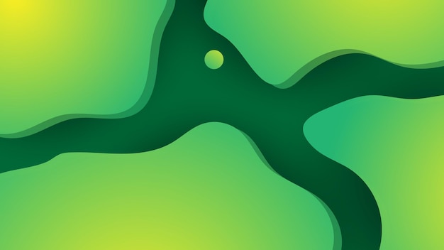 Abstract Modern Background with 3D Wave Element and Yellow Green Color