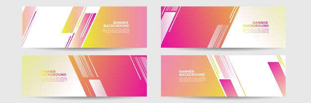 Abstract modern banner background gradient color. Yellow and pink gradient with halftone decoration.