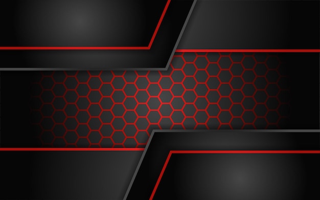 Abstract modern dark gradient texture background combined with futuristic red lines