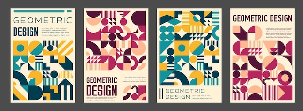 Abstract modern geometric poster certificate