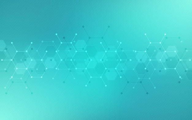 Abstract molecules background Molecular structures or chemical engineering genetic research