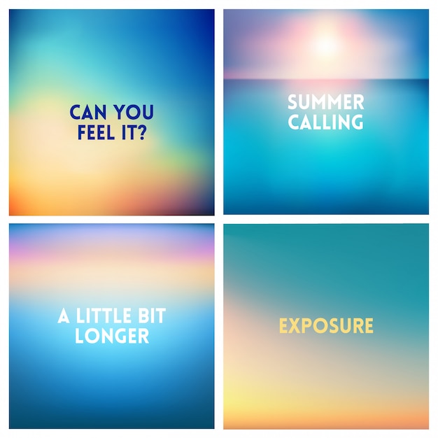 abstract  multicolored blurred background set. 