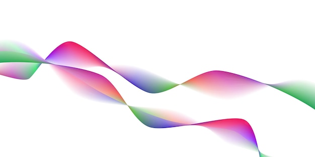 Abstract multicolored waves on white background Electronic color sound waves Vector illustration