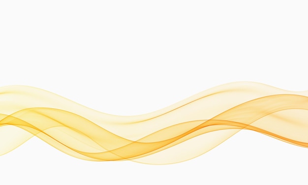 abstract object shiny gold wave element on white background