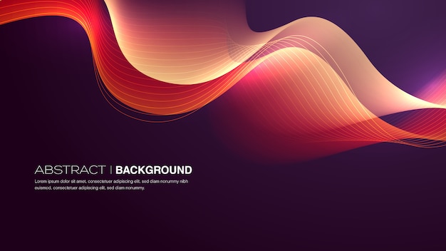 Abstract orange curves background