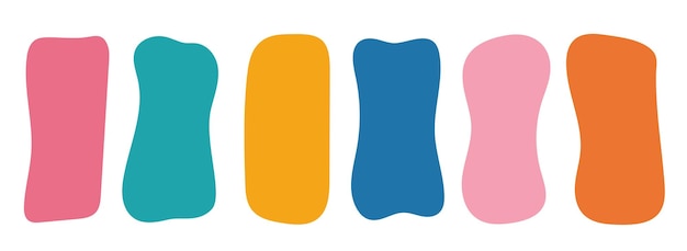 abstract organic rectangle shapes set empty quote frames color empty speech bubble blobs text box