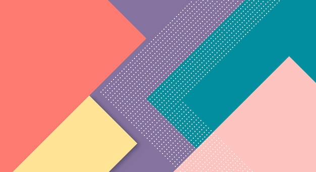 Abstract Paper Colorful Background with Memphis Papercut Style and Pastel Color for Wallpaper