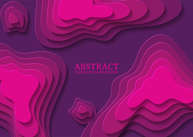 Abstract papercut design background with overlap layer, 3D papercut background multicolors