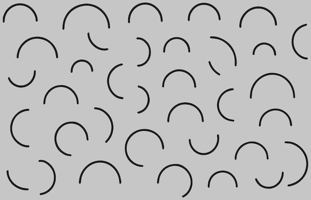 Abstract pattern of scattered black curved lines on a white background creating a dynamic and playful visual texture