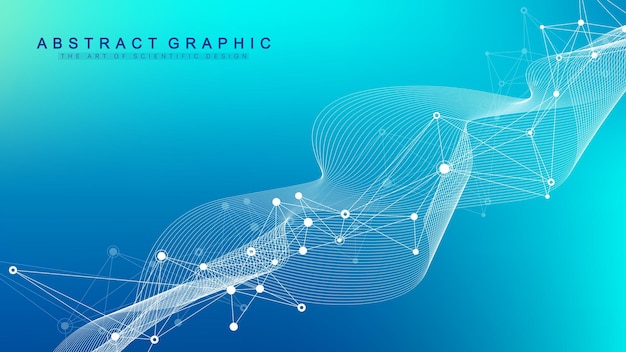 Abstract plexus background with connected lines and dots. Molecule and communication background. Graphic background for your design. Lines plexus big data visualization. Vector illustration.