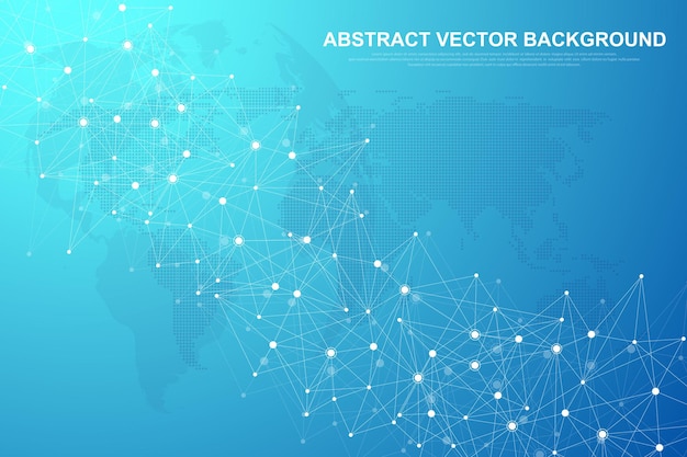 Abstract plexus background with connected lines and dots. Plexus geometric effect Big data with compounds. Lines plexus, minimal array. Digital data visualization. Vector illustration