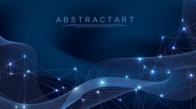 abstract plexus background with connected lines and dots. plexus geometric effect. digital data visualization.