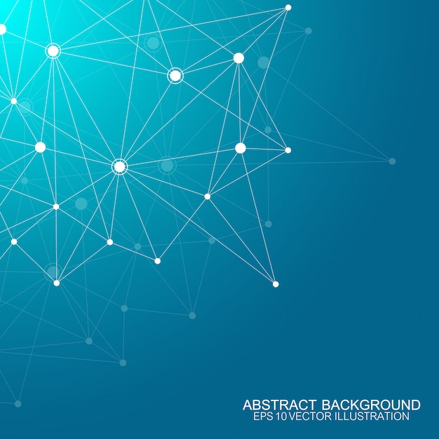 abstract polygonal background with connected lines and dots. minimalistic geometric pattern. molecule structure and communication.