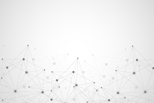abstract polygonal background with connected lines and dots minimalistic geometric pattern molecule ...