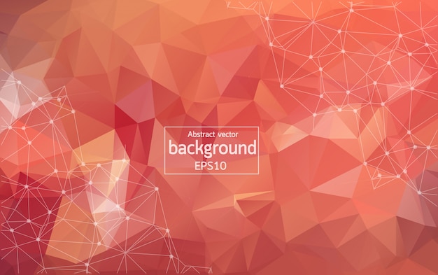 Abstract polygonal Red background 
