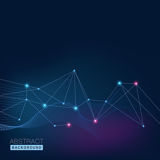 Abstract Polygonal Space Background with Connecting Dots and Lines