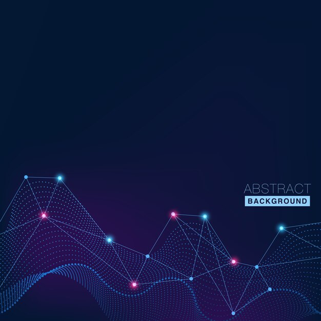 Abstract Polygonal Space Background with Connecting Dots and Lines