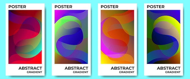 Abstract poster gradient design set in modern style