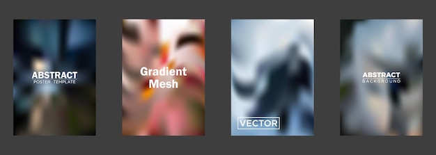Abstract Poster Templates Gradient Mesh Backgrounds Vector Designs