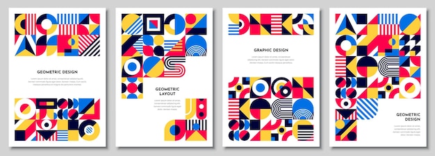 Abstract posters or banners with geometric pattern