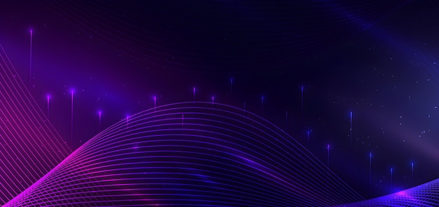 Abstract Purple and Blue Wave Background
