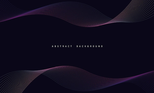 abstract purple blue line wave curve on dark blue design modern luxury technology futuristic vector