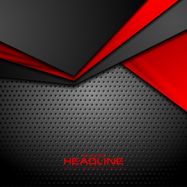 Abstract red and black contrast tech background