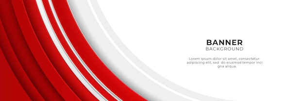 Abstract red banner background design template vector illustration with 3d overlap layer and geometric wave shapes. Polygonal abstract background, texture, advertisement layout and web page