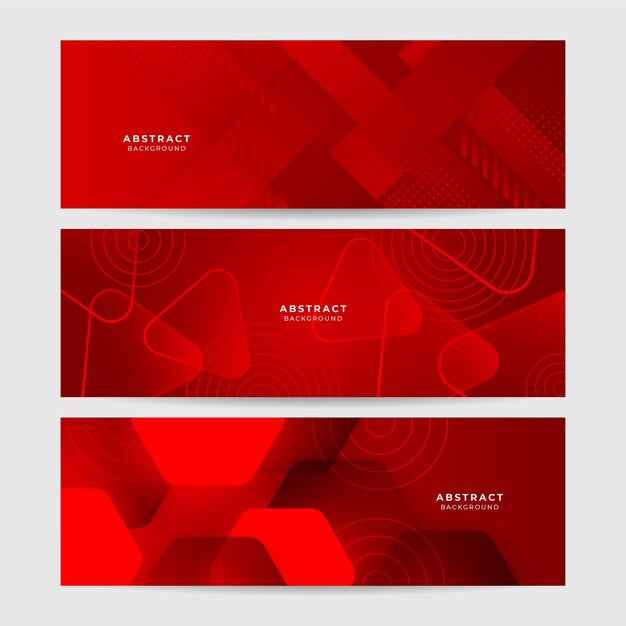 abstract red banner background design template vector illustration with 3d overlap layer and geometric wave shapes polygonal abstract background texture advertisement layout and web page