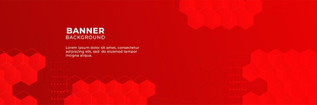 Abstract red banner background with 3d overlap layer and geometric shapes
