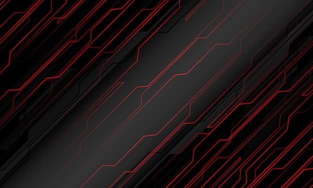 abstract red black cyber geometric white futuristic design modern technology background vector