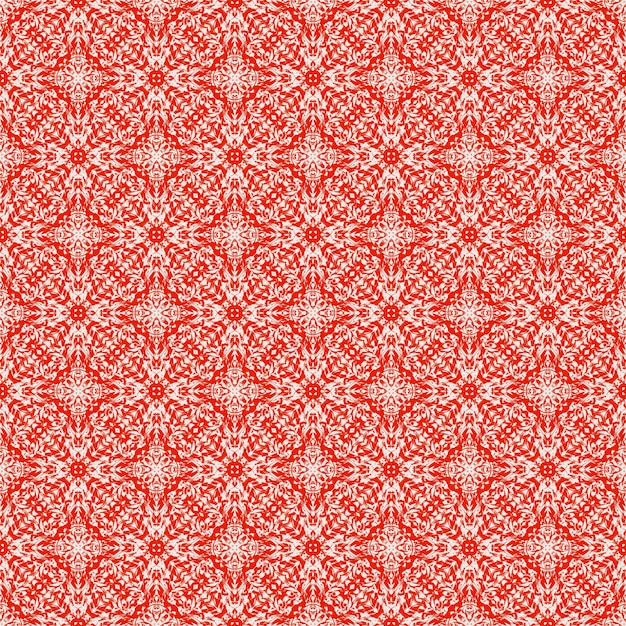 Abstract red flower tracery fabric ethnic seamless pattern background floral star decoration textile art fashion design