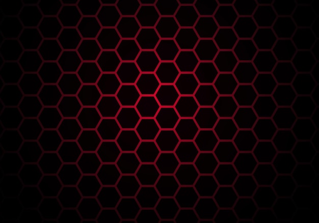 Abstract Red Light Hexagon Line in Grey Modern Luxury Futuristic Background