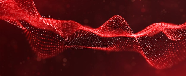 abstract red particle background pattern point visualization technology vector illustration