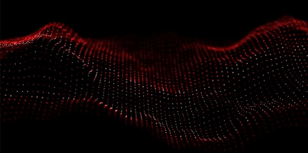abstract red particle backgroundfuture mesh or sound grid pattern point visualization