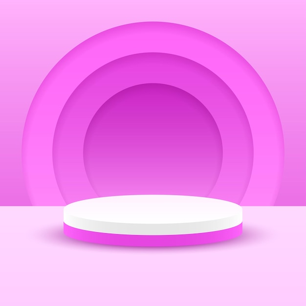 abstract rendering podium stage pedestal platform color 3d scene to show advertising product display