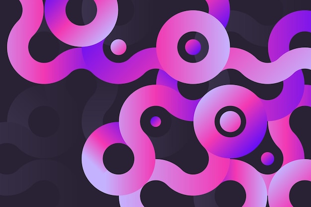 Abstract rounded overlap structure with gradient dynamic shapes decorative background design