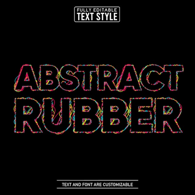 Abstract rubber colorful font effect collection set