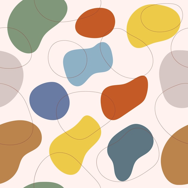 Abstract seamless flat blob doodle pattern
