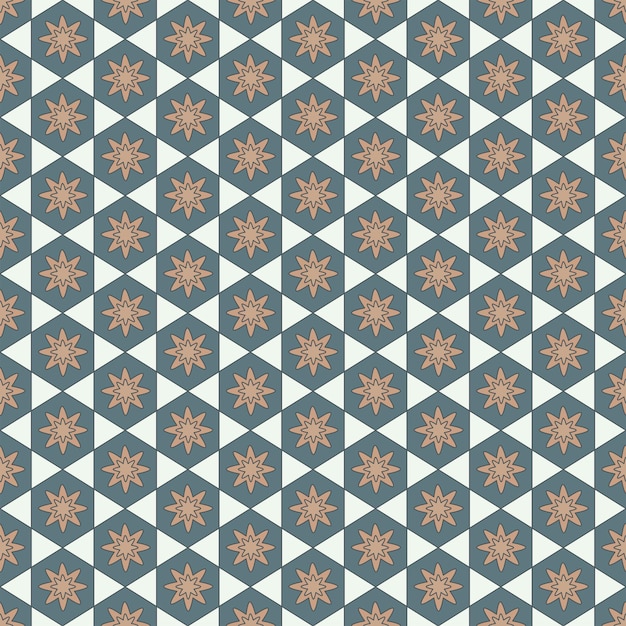Abstract seamless pattern Japanese vintage style geometric elements ornament white background