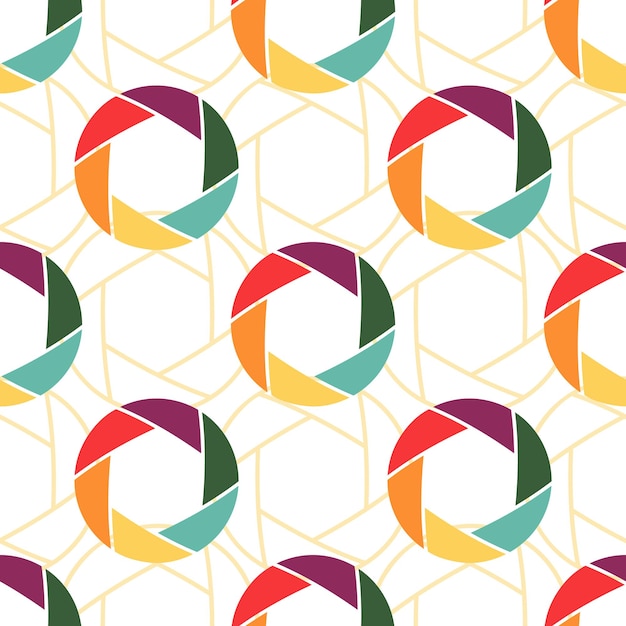 abstract seamless pattern with aperture isolated on white background