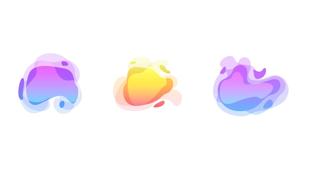 Abstract Set Liquid Color Collection Geometric Shapes Fluid Gradient Dynamic Elements Banner Logo