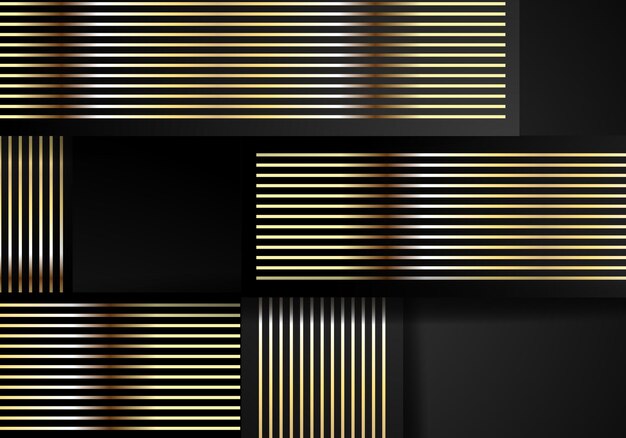 Abstract shape dark and golden glittering lines color luxury background elegant modern background