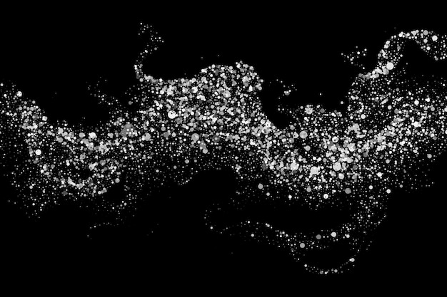 abstract silver wave made of silver round confetti design element of shiny silver lines with glitter effect on a dark background
