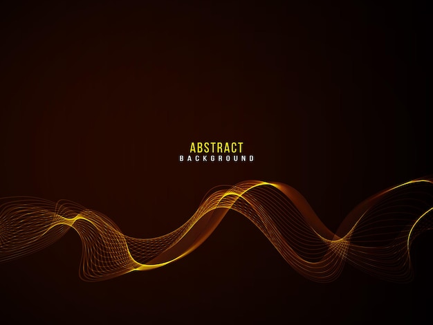 abstract smooth gold wave design on dark background vector