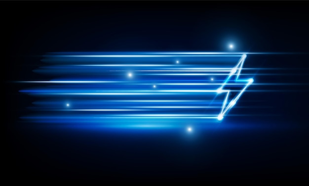 Abstract speed Lightning bolt out technology background